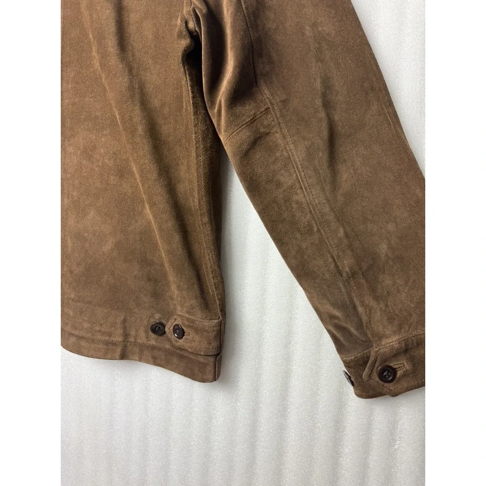 Vintage Banana Republic Suede Leather Jacket Men's M  Full Zip Adjustable Waist